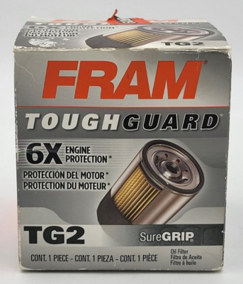 Fram Tough Guard TG2 Sure Grip Oil Filter 6x Engine Protection - Open Box