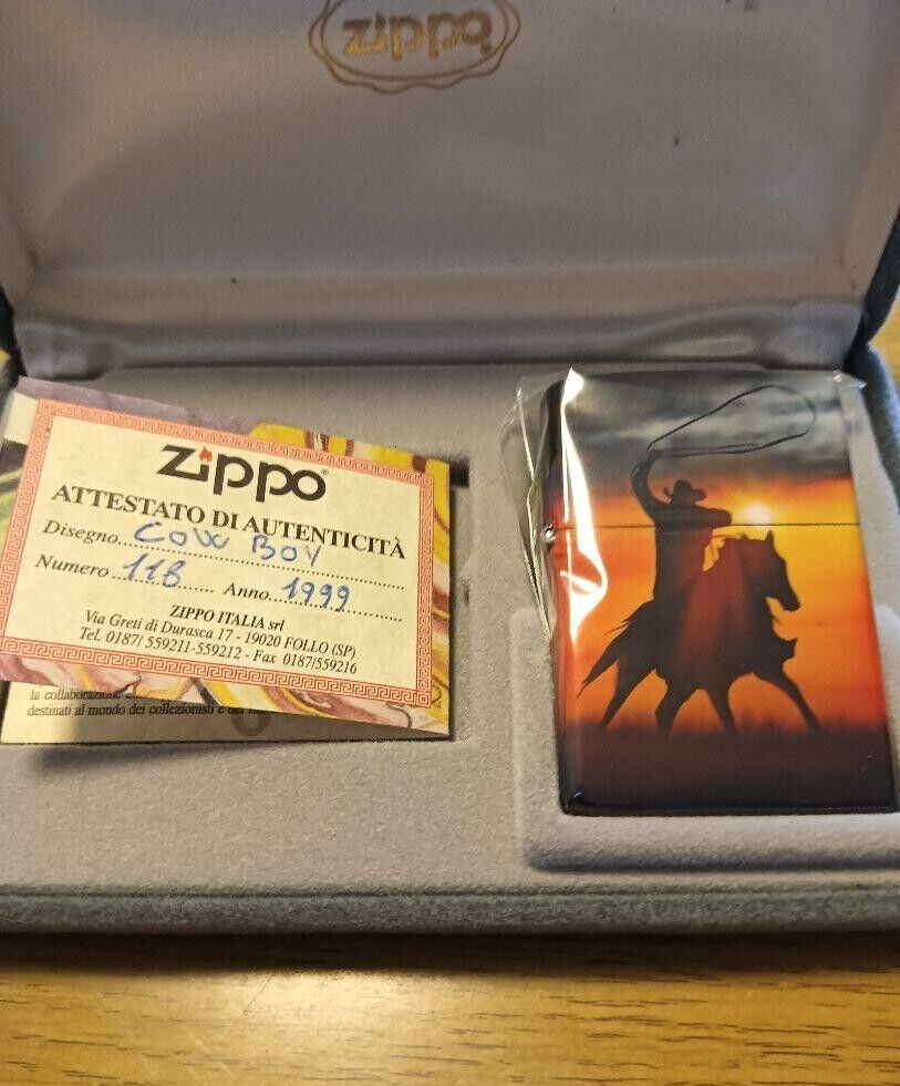 Zippo Lighter Claudio Mazzi Collection Cowboy Made in 1999 Zippo Lighter Claudio Mazzi Collection Cowboy Made in 1999