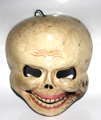Made  in Nepal wooden skull face mask  New