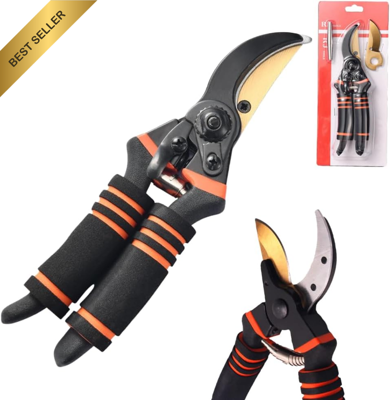 SK5 Steel Garden Pruning Shears 21.5 Cm – Teflon-Coated Bypass Hand Pruner with