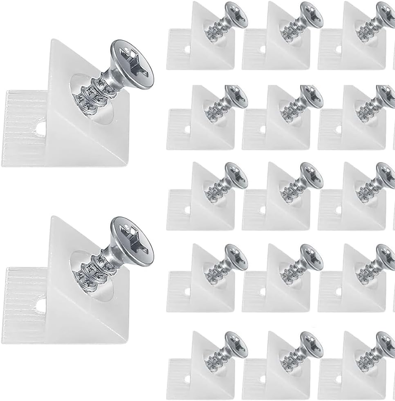 50 Pack Drawer Wedges with Screws Bottom Repair Mending Plasti...