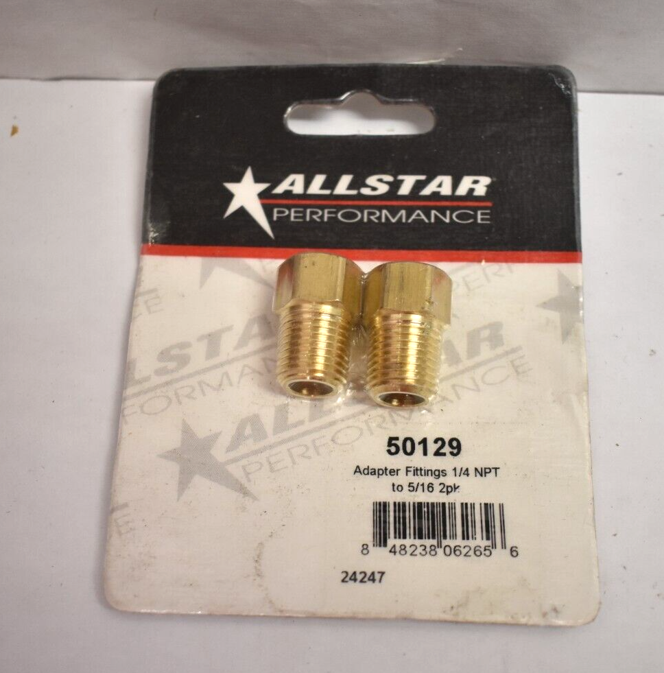 Allstar Adapter Fittings 1/4 NPT to 5/16 2pk Allstar Adapter Fittings 1/4 NPT to 5/16 2pk