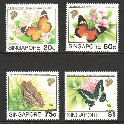SINGAPORE 1993 NATURE SERIES BUTTERFLIES COMP. SET OF 4 STAMPS MINT MNH UNUSED