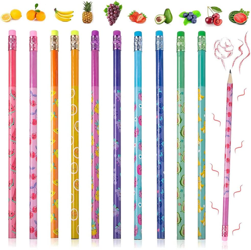 60 Pieces Scented Pencils for Kids Smencils Scented Pencils with Erasers Fruit