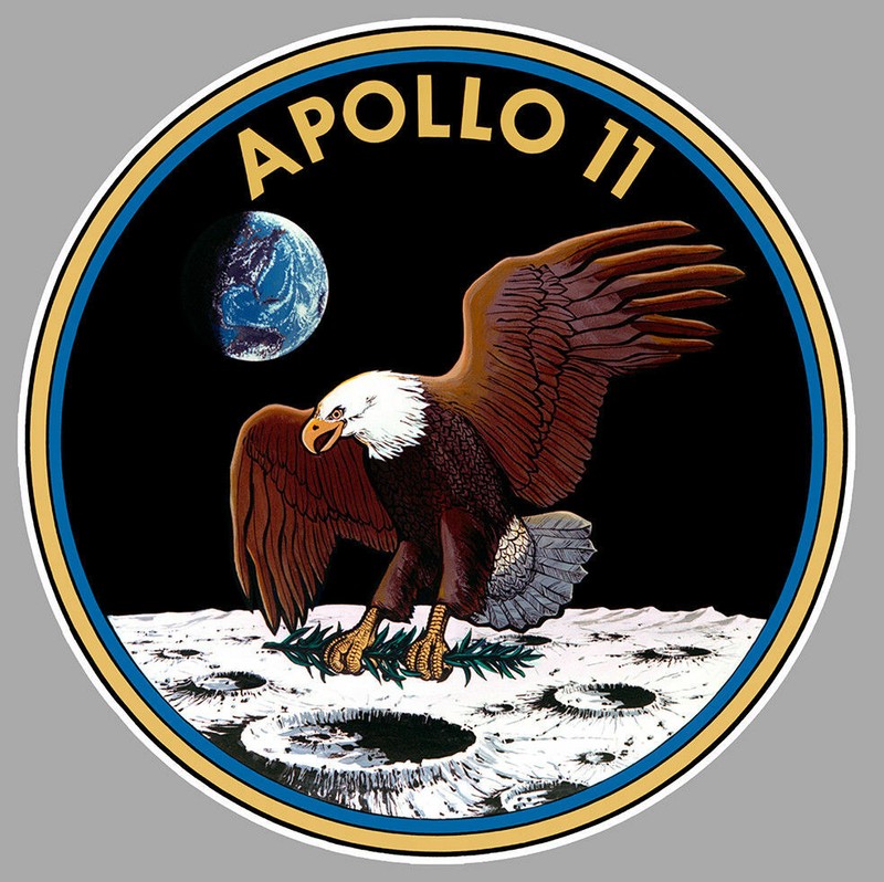 Apollo 11 Nasa Saturn 5 Lem Espace Lune 9cm Autocollant Sticker Aa080