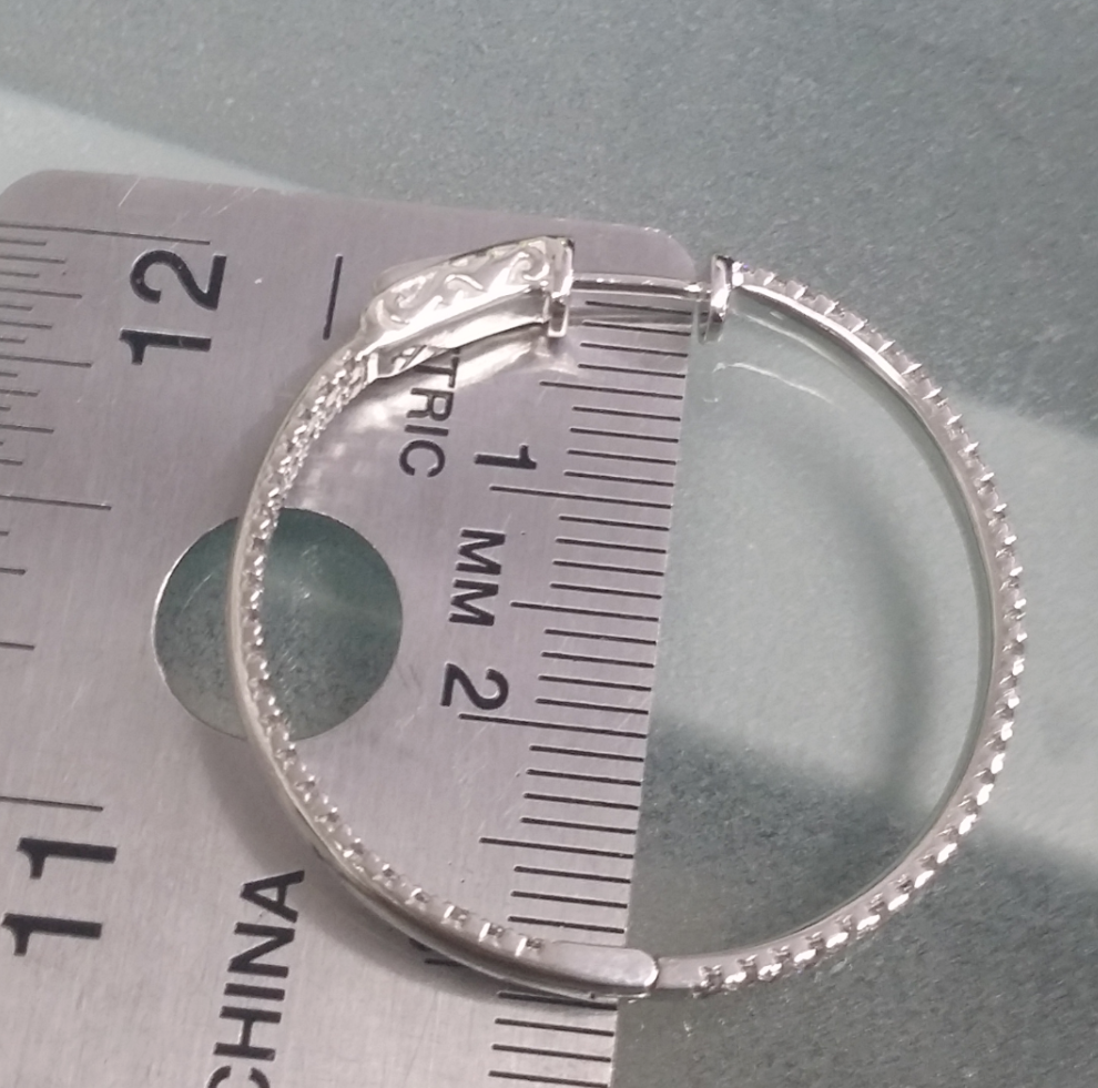 Pre-owned Handmade Steal Deal 2.05 Carat Natural Round Diamonds Two Row Hoops Earrings In 14k Gold In White