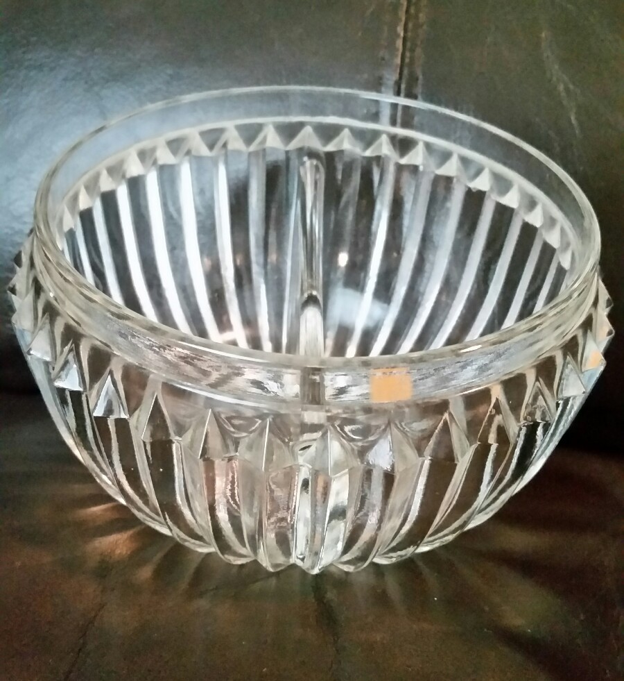 Genuine Crystal Bowl Peanut Candy Dish Divided Made in England