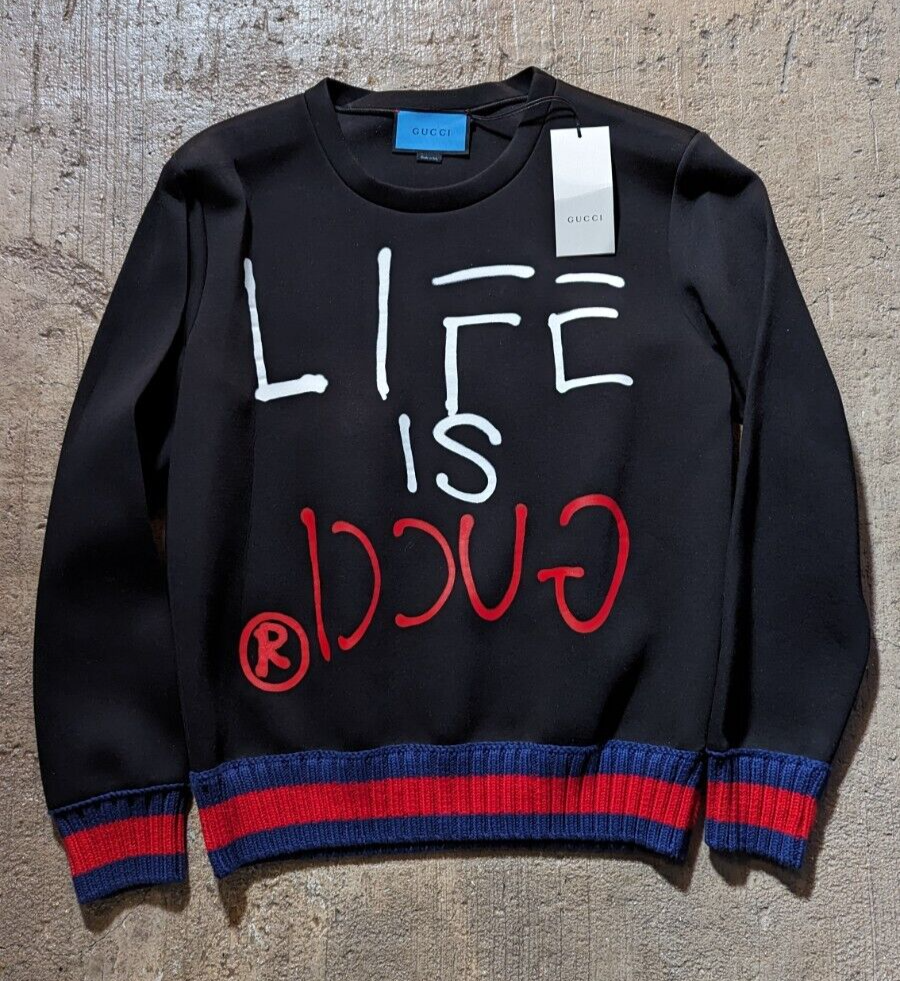 Life Is Gucci Sweatshirt Black Medium