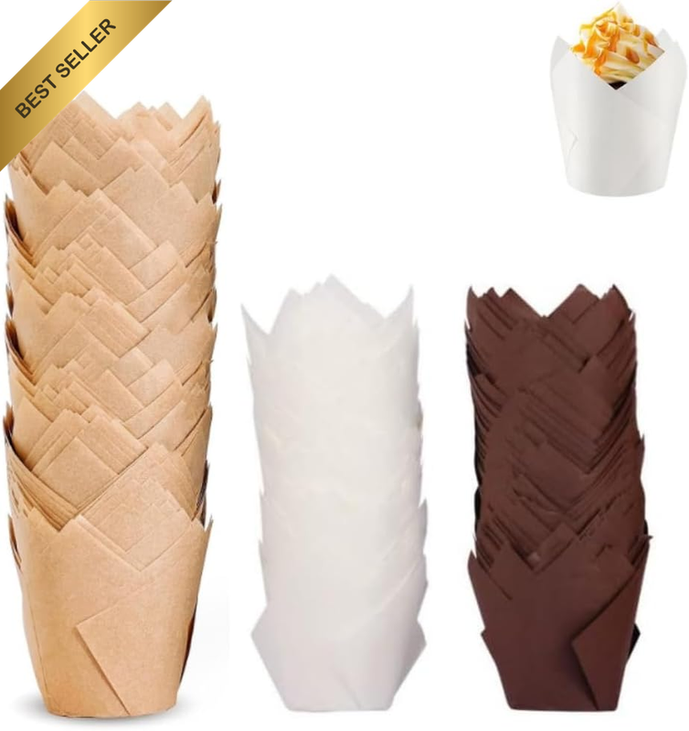 Tulip Cupcake Liners, 200Pcs Baking Paper Cups, Cupcake Muffin Liners Wrappers,