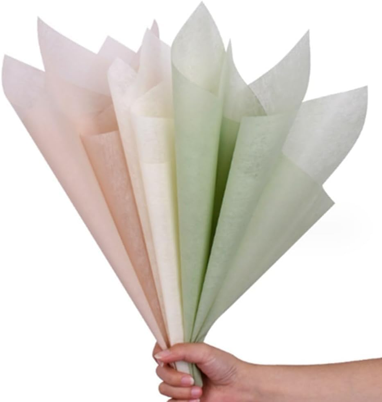 114 Sheets Cotton Wrapping Paper, Non-Woven Waterproof Pleated Withdrawable Flow