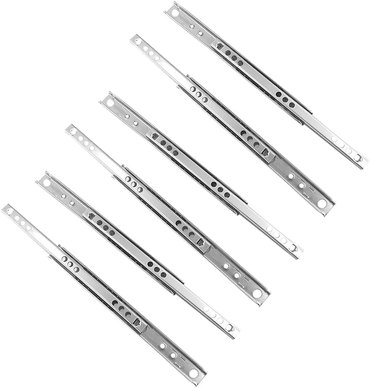 POWERTOOL Slides Drawer,W17Mm 1Pair Drawer Rail Runners Metal Ball Bearing Drawe