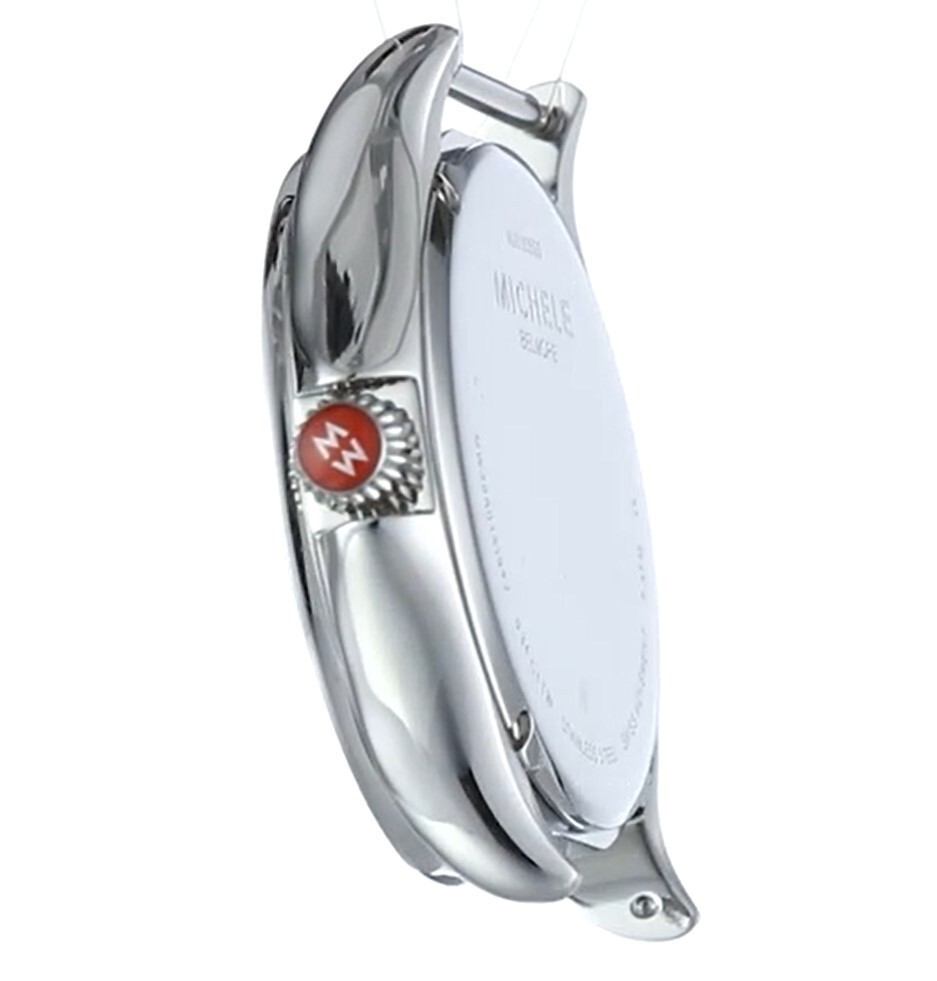 Pre-owned Michele Belmore Diamond Head Mw29b01a1942 Swiss Quartz Silver Watch $1595