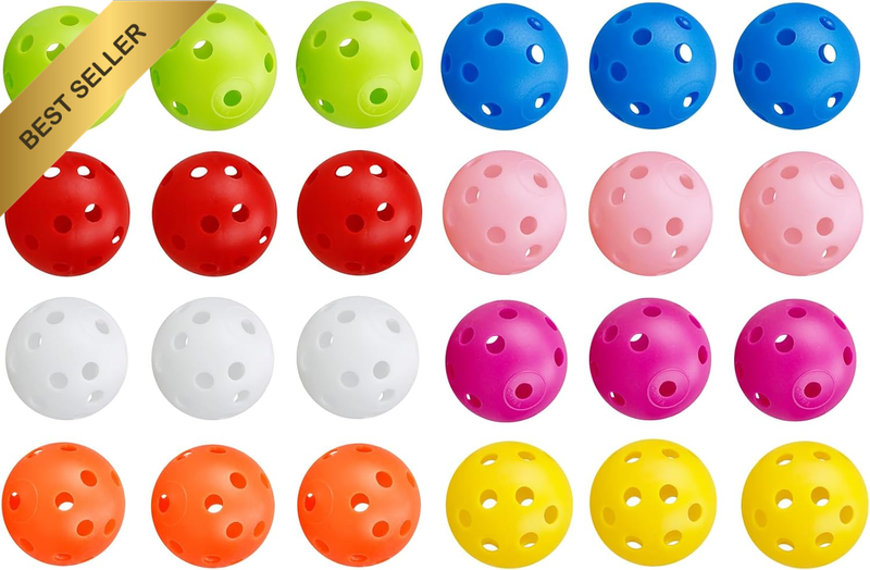24 Pack Practice Golf Balls 42 Mm Limited Flight Plastic Golf Training Airflow H