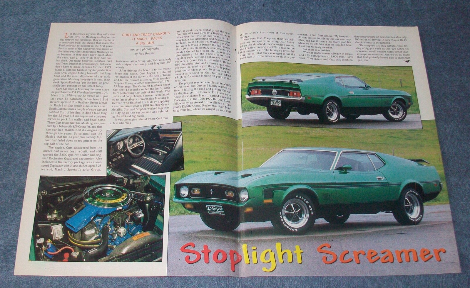 マックページ 1971 Grabber Green Metallic Ford Mustang Mach 1 429CJ