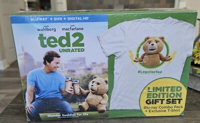 TED2 - RATED/UNRATED LIMITED EDITION GIFT SET+TED T-SHIRT(Blu-ray, DVD, Digital)