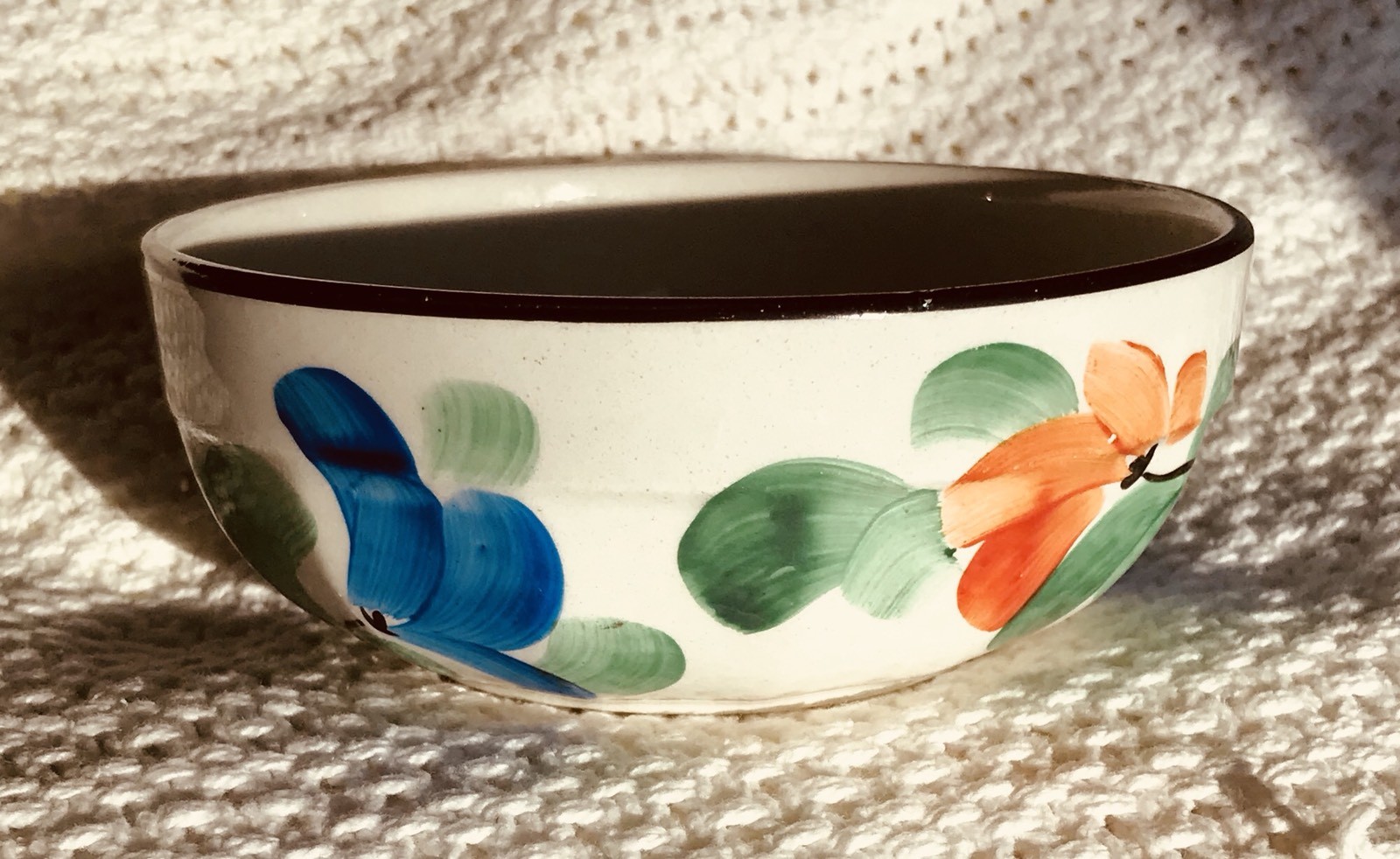 Vintage Czech Hand Painted Ditmar Urbach Floral Art Deco Cereal Dessert Bowl