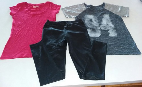 Juniors 6 PC LOT Black Red PEACE Red Shorts LEGGINGS Tank Top Shirts MEDIUM 5