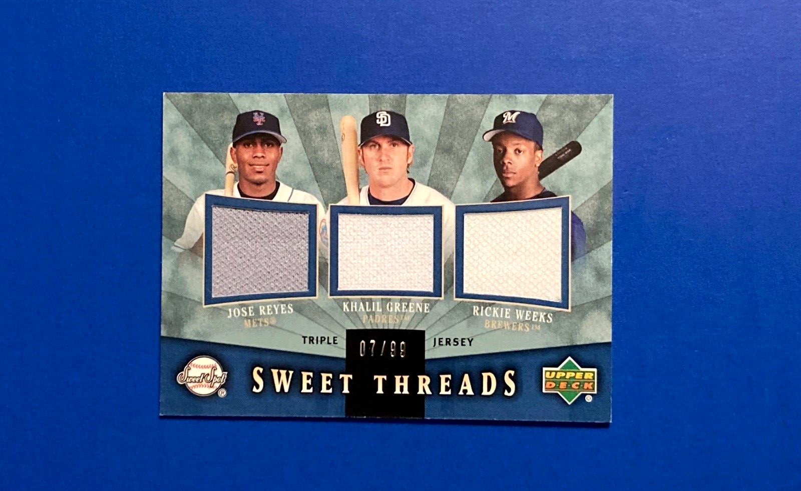 ⚾2004 Sweet Spot Threads Triple Jerseys 7/99 Jose Reyes