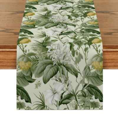 Green Zongye Table Runner Forest Leaf Table Runner Restaurant Table Decoration