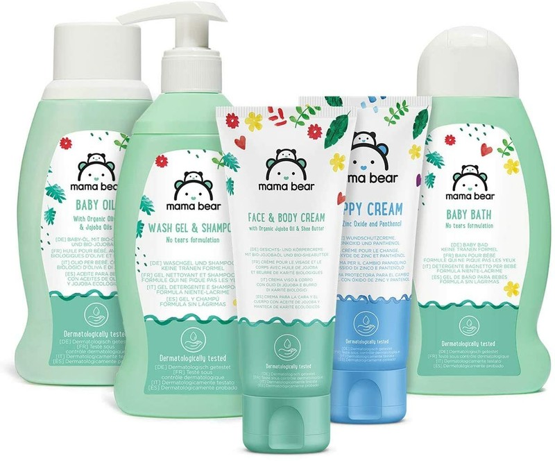 Baby Pflege Set: Bad, Shampoo, Wundschutzcreme, Öl, Gesichts- und Körpercreme 