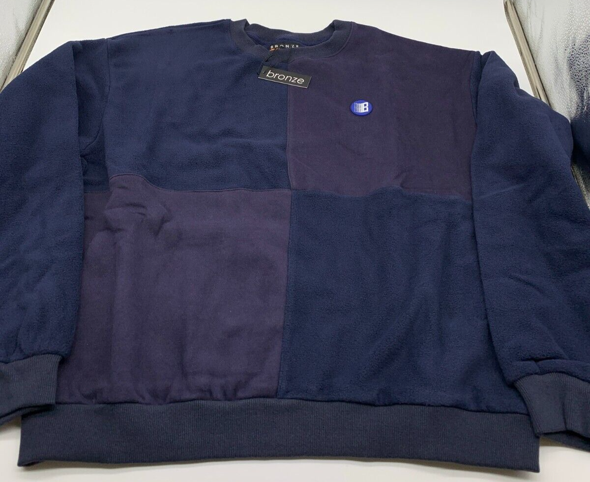 Bronze 56k Men's Four Square Crew Sweat in Navy- size M | eBay