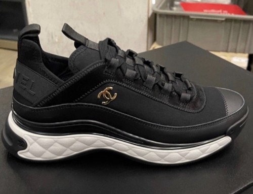 Chanel Sneaker Women's Black Trainer Suede Trail Runner