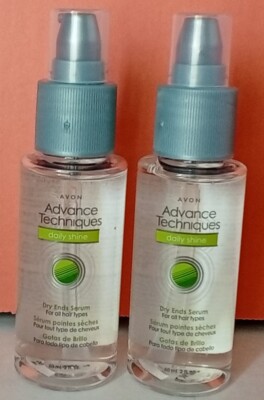 AVON ADVANCE TECHNIQUES DAILY SHINE DRY ENDS SERUM 2 FL OZ ea. *2 pack*