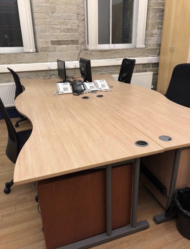 Bank of 4 Office desks in Halifax, West Yorkshire Gumtree
