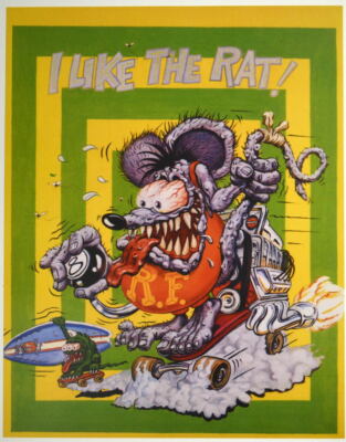 【超希少・新品同様】Ed Big Daddy Roth ED BIG DADDY ROTH OUTRAGEOUS RAT FINK SIGNED & NUMBERED ART