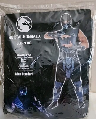 Mortal Kombat X Sub-Zero Adult Costume  Halloween Cosplay  Brand New In The Bag