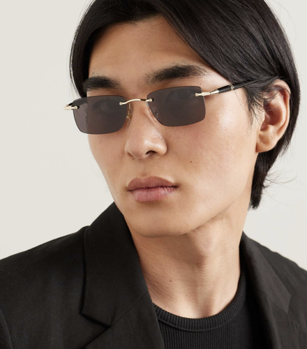 MONTBLANC MONT BLANC MB0344S-001 GOLD BLACK GREY SUNGLASSES