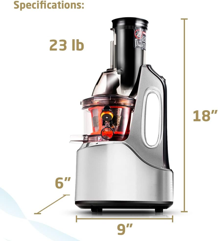 Vertical Grind Cold Press Juicer, Anti-Oxidation Wide Chute Slow Grinding Juicer