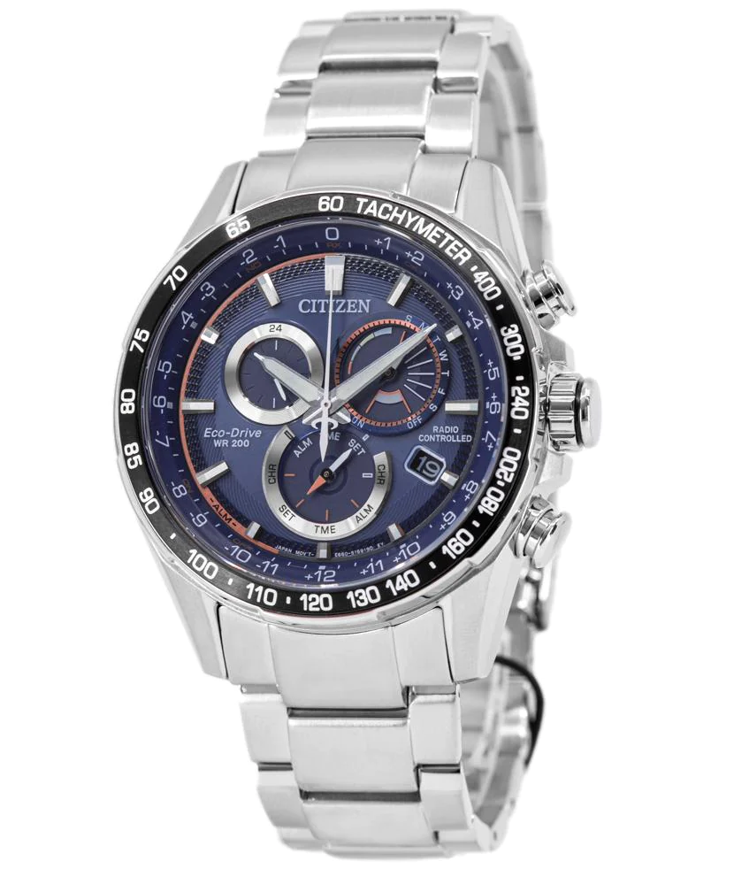 Pre-owned Citizen Eco-drive Radio Controlled Blue Dial Sapphire Men's Watch Cb5914-89l