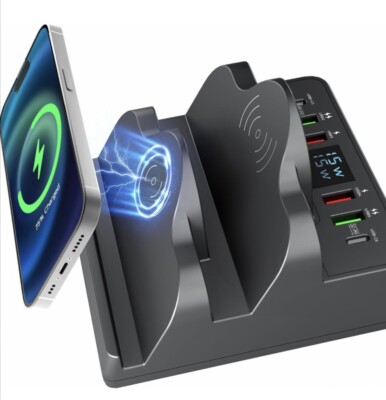 Multi Device Charging Station for iPhone Samsung Fast Wireless Charger 8 in 1