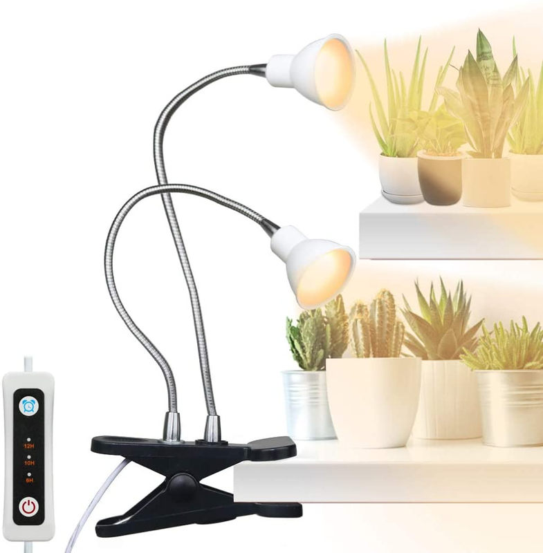 Dual Head Desk Clip Lamp For Indoor Plants With Full Spectrum A