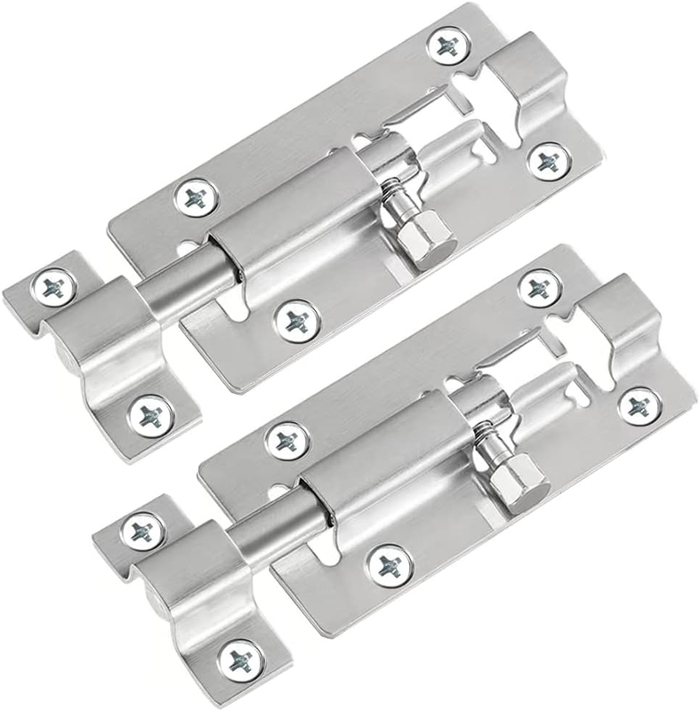 2 Pack Barrel Bolt Latch, 3 Inches Slide Lock, Thickened Stainless Steel for Doo