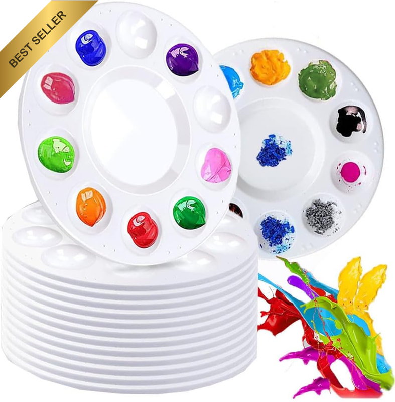 20 Pcs Paint Tray Palettes, Art Painting Palettes with 10 Wells for Oil Acrylic