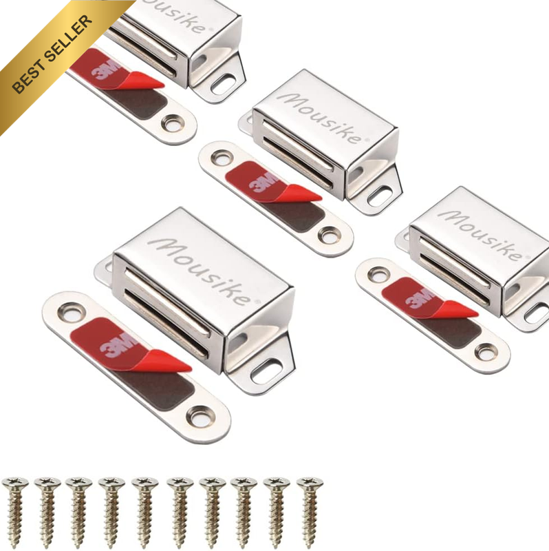 Moosike Cabinet Magnets 30Lb Stainless Steel Magnetic Door Catch with Strong Mag