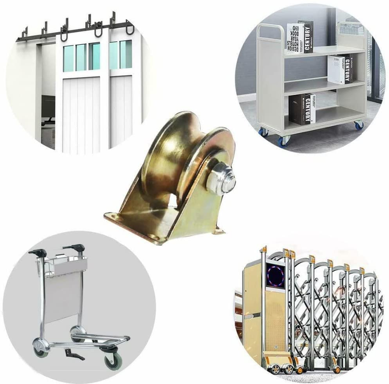 4Pcs 2 Inch V Groove Wheel Sliding Gate Bracket Roller Heavy Duty Caster Wheels