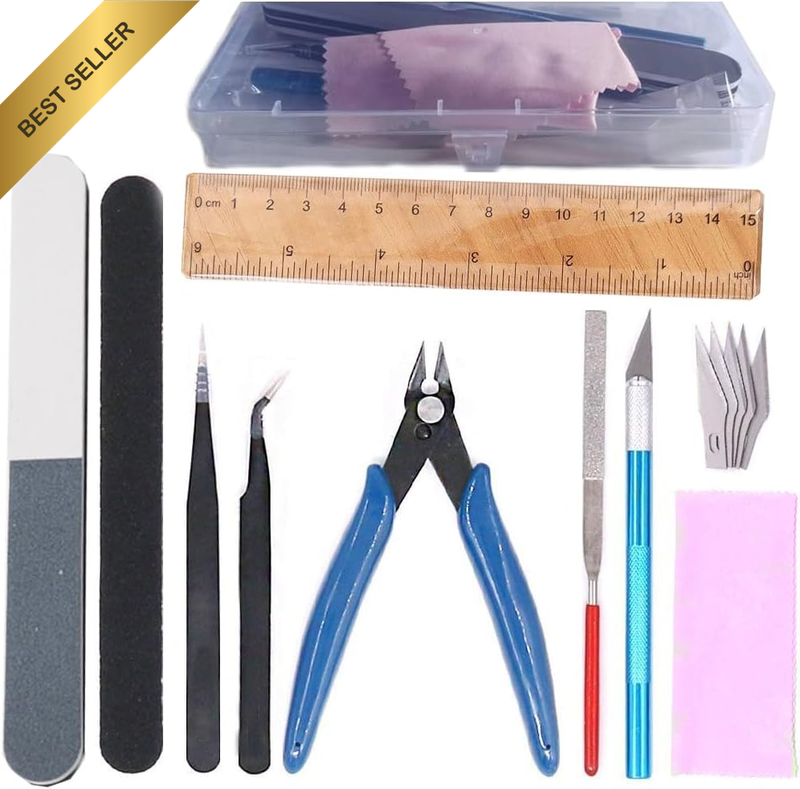 10Pcs Model Basic Tools Craft Set Hobby Building Tools Kit for Gundam Modeler,Mo