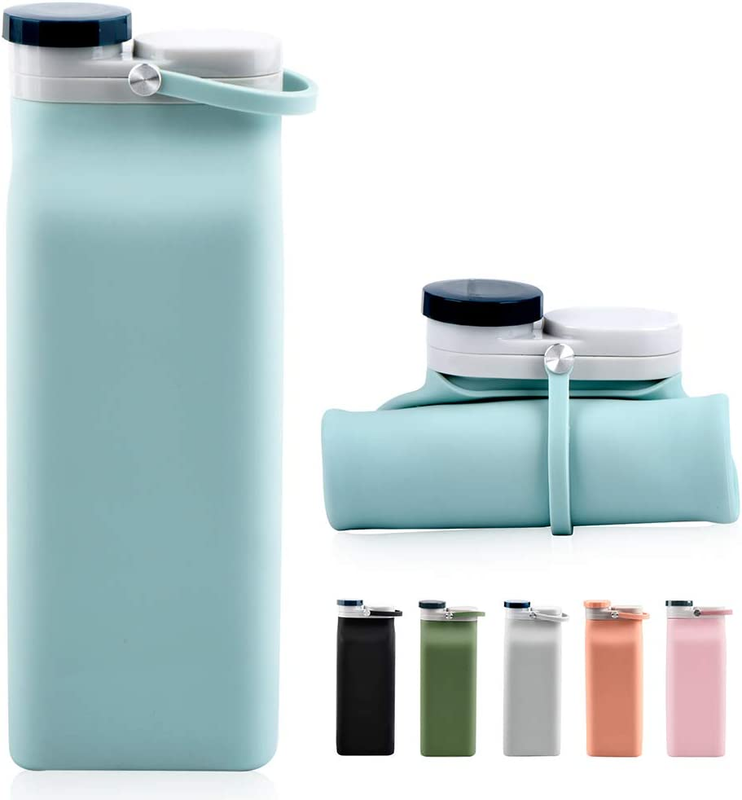 Collapsible Water Bottle BPA Free - Foldable Water Bottle for Travel Sports Bott