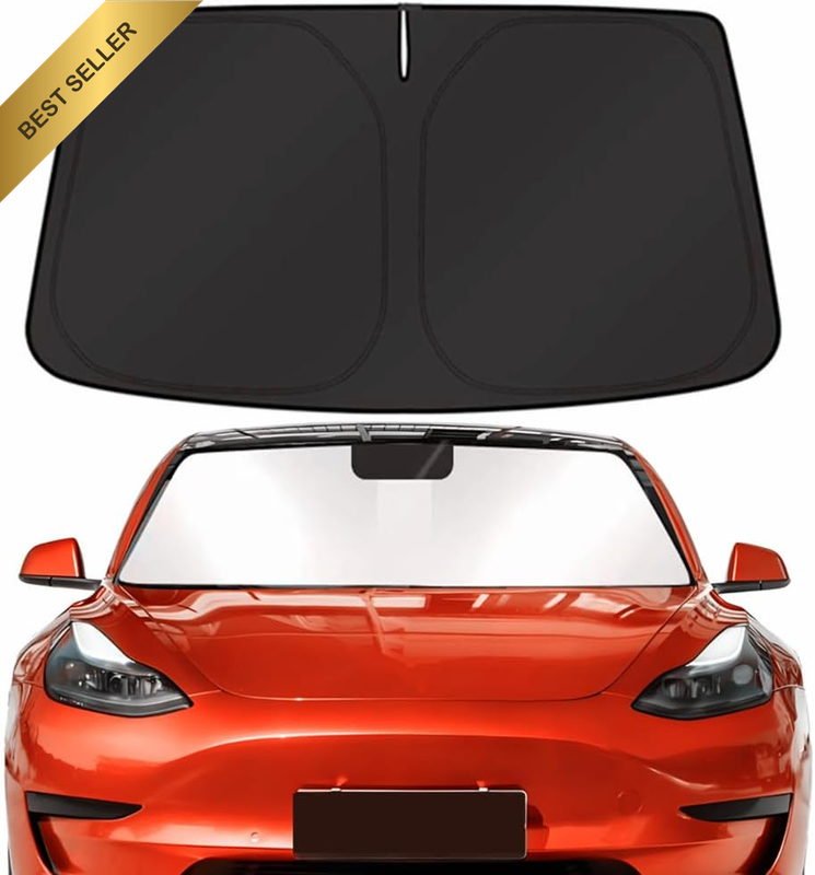 Windshield Sun Shade for Tesla Model 3 Sunshade Accessories - 4 Layers Upgraded