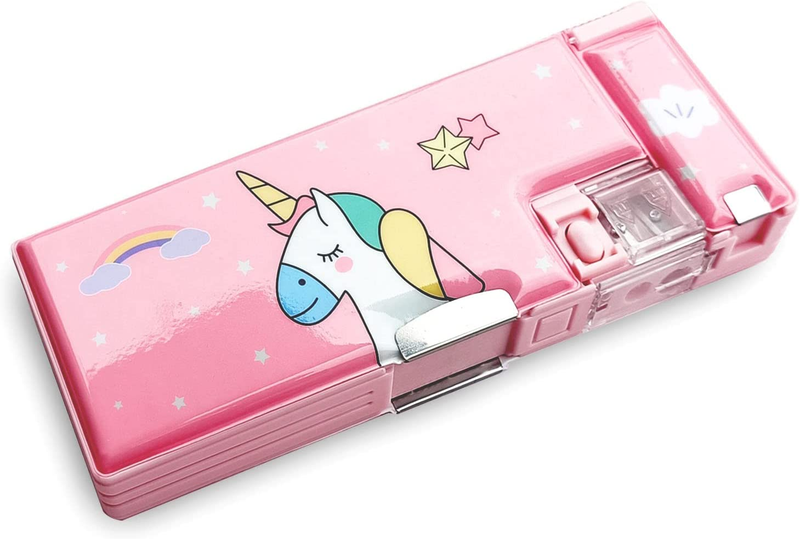 Pop up Pencil Case Organizer Pen Box with 2 Compartments  for Boys Girls Kids