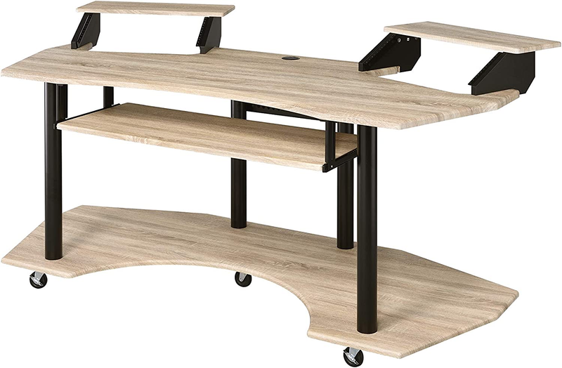 Eleazar Music Recording Studio Desk, Natural Oak