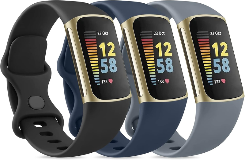 3 Pack Sport Bands Compatible with Fitbit Charge 5 Bands & Fitbit Charge 6 Bands