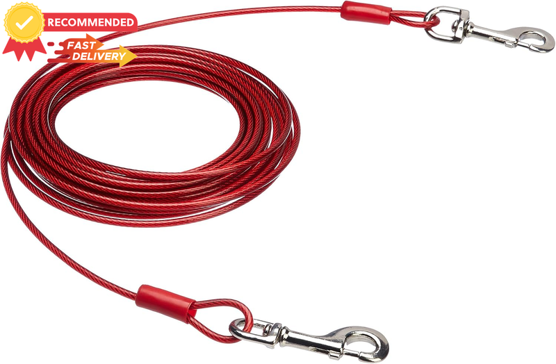 Dog Tie-Out Cable 9M Heavy Duty for Pets Up to 57kg Strong Leash Outdoor Safety