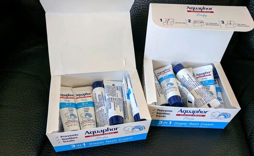 Lot of 29 Aquaphor Healing Ointment Baby 3 in 1 Diaper Rash .35 oz Sample Size
