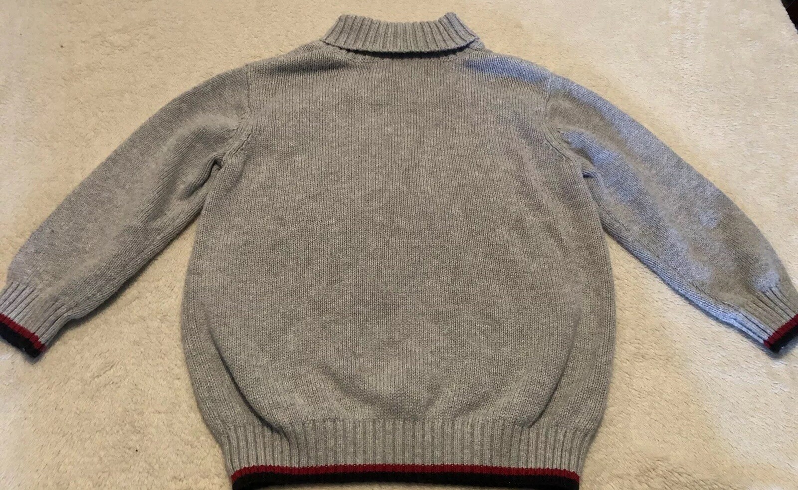 New GYMBOREE Boys Gray Shawl Collar Snowman Long Sleeve Sweater Cotton Size 4T