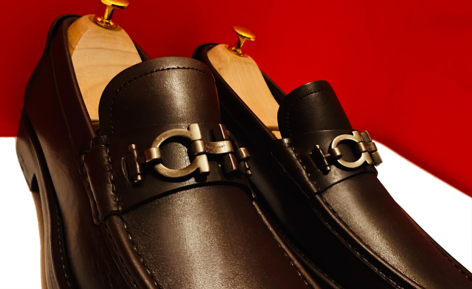 【Ferragamo】 silver bit loafer 27cm $849.00 !! FERRAGAMO LUXURY MEN BLACK LEATHER SILVER BIT'S