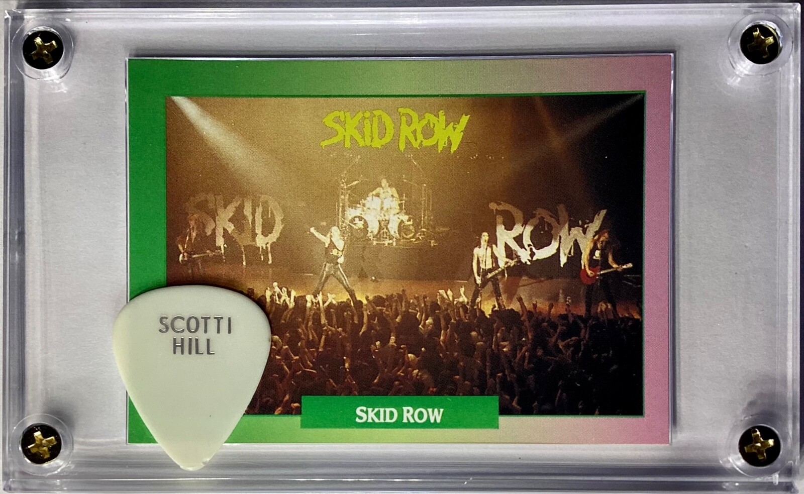 Skid Row trading card #107/ used Scotti silver on white tour